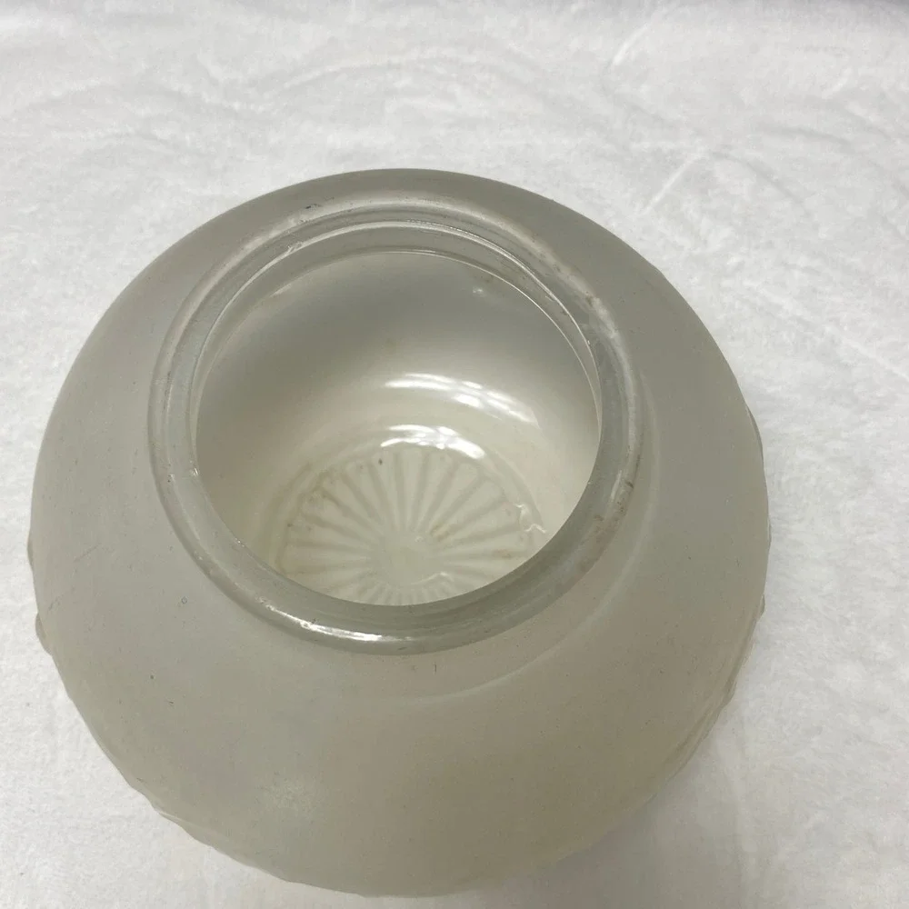 Frosted‎ Glass Lamp Shade Floral Etched Globe Fixture Replacement Part